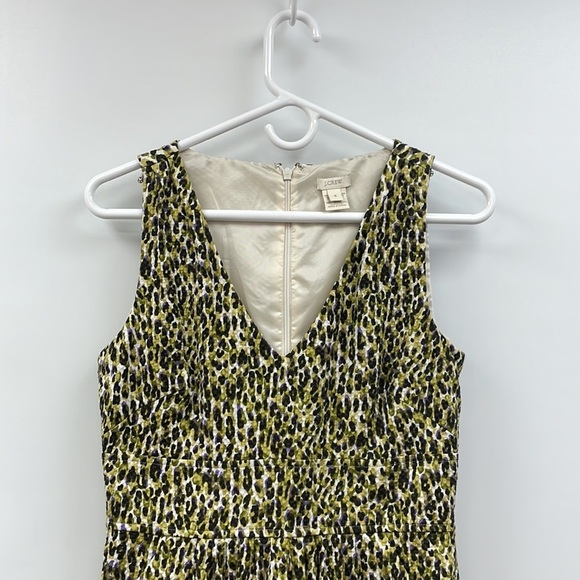 J. Crew Fabiola Abstract Leopard Print Sleeveless Sheath Dress Pockets Boho 4 - Picture 4 of 10
